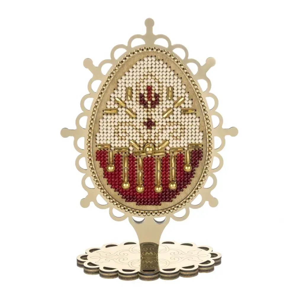Easter Egg Ruby Radiance - Wooden Bead Kit, zoomed in. Select this picture to zoom back out.