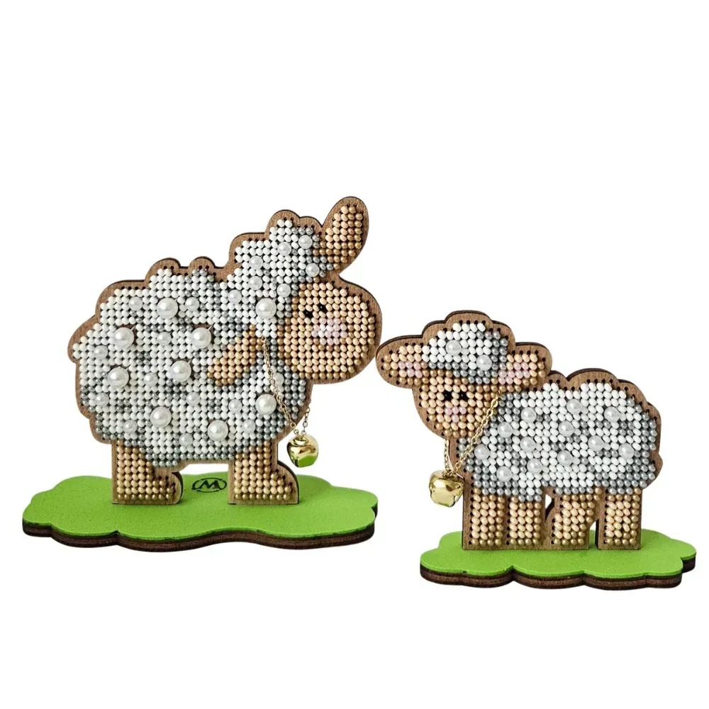 Gentle Little Sheep - Wooden Bead Kit, different perspective #1, zoomed in. Select this picture to zoom back out.