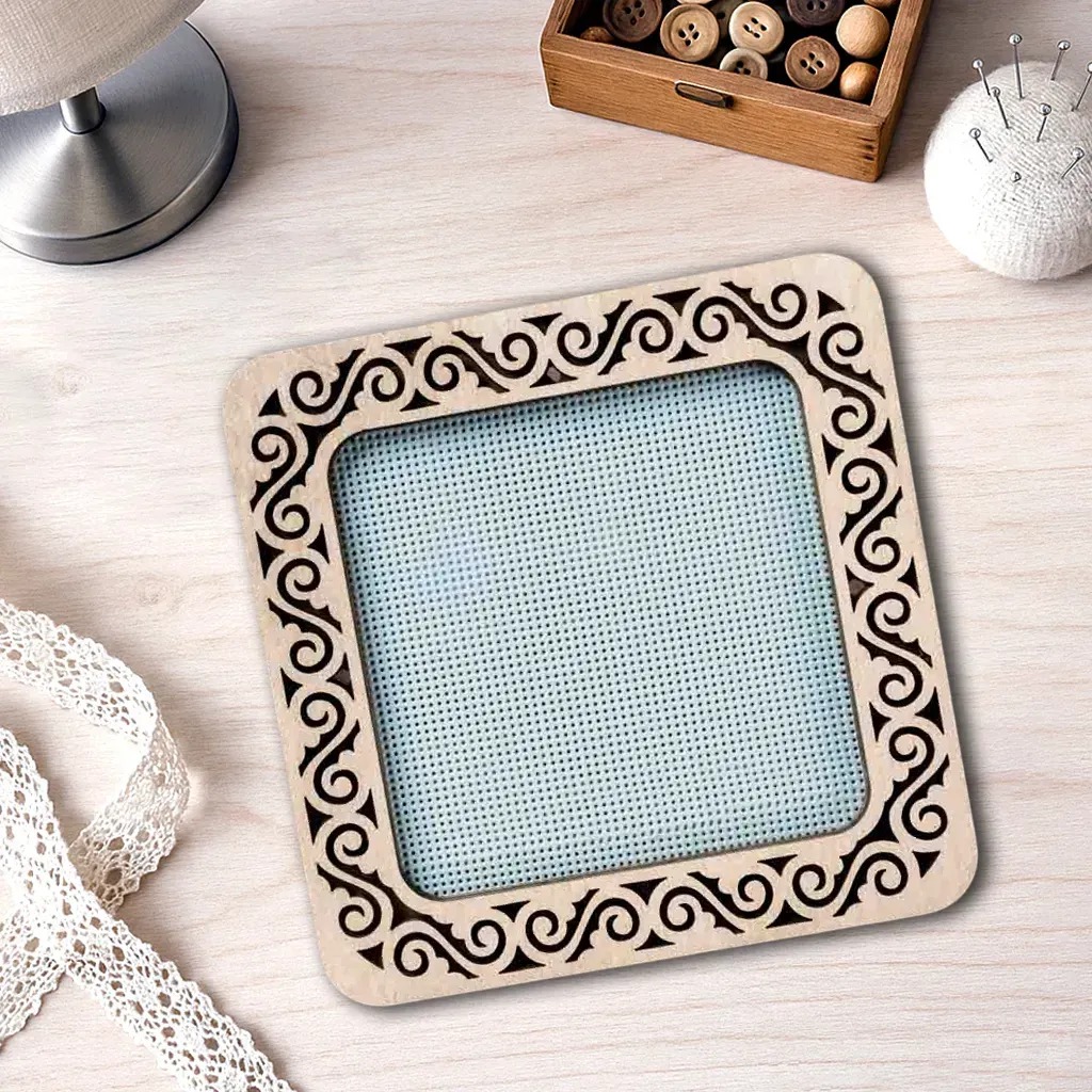 Magnetic Embroidery Frame Swirls - 5.5 x 5.5, zoomed in. Select this picture to zoom back out.