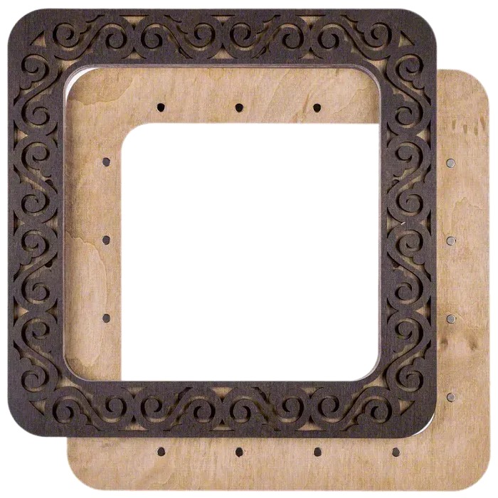 Magnetic Frame Dark Swirls - 7.5 x 7.5 - fits Mill Hill Kits, different perspective #2, zoomed in. Select this picture to zoom back out.