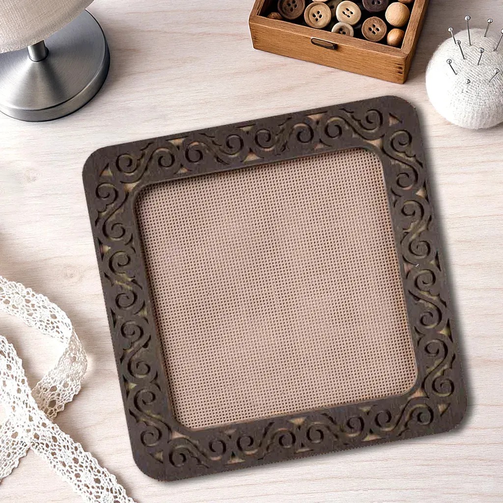 Magnetic Frame Dark Swirls - 7.5 x 7.5 - fits Mill Hill Kits, zoomed in. Select this picture to zoom back out.