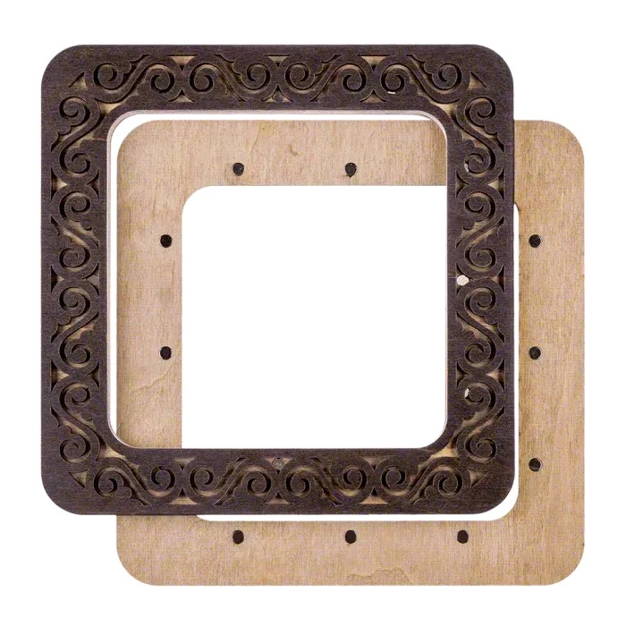 Magnetic Embroidery Frame Dark Swirls - 5.5 x 5.5, different perspective #2, zoomed in. Select this picture to zoom back out.