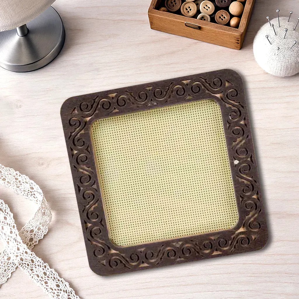 Magnetic Embroidery Frame Dark Swirls - 5.5 x 5.5, zoomed in. Select this picture to zoom back out.