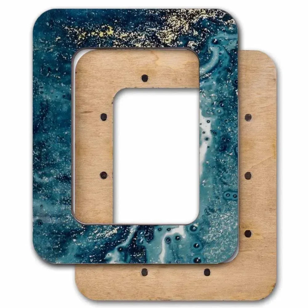 Magnetic Frame Ocean Blue - 4.1 x 5.1 - Fits Mini Mill Hill, different perspective #2, zoomed in. Select this picture to zoom back out.