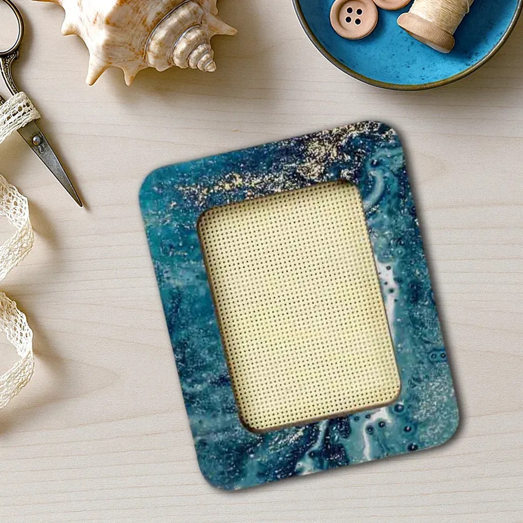 Magnetic Frame Ocean Blue - 4.1 x 5.1 - Fits Mini Mill Hill, zoomed in. Select this picture to zoom back out.