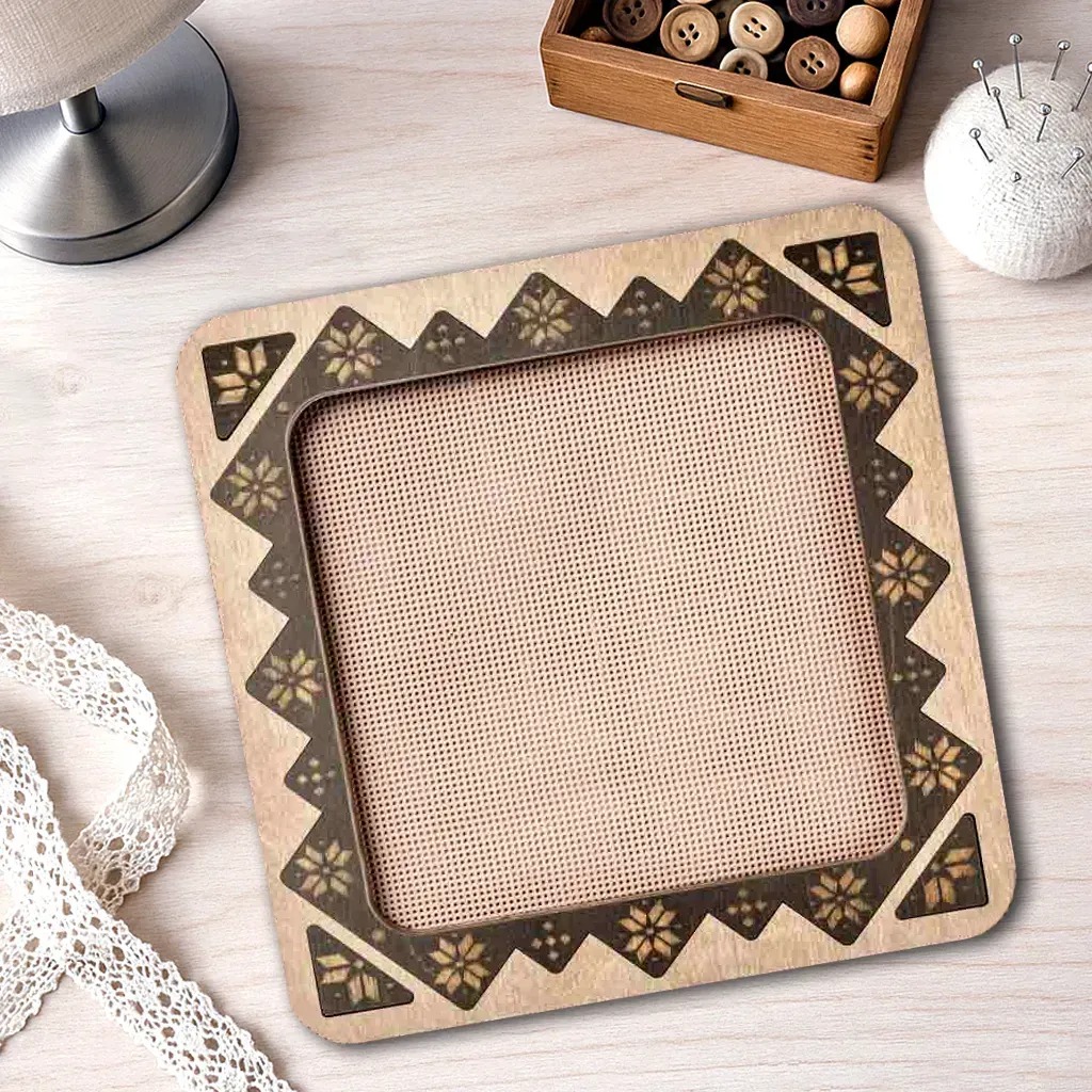 Magnetic Frame Geometric - 7.5 x 7.5 - Fits Mill Hill Kits, zoomed in. Select this picture to zoom back out.