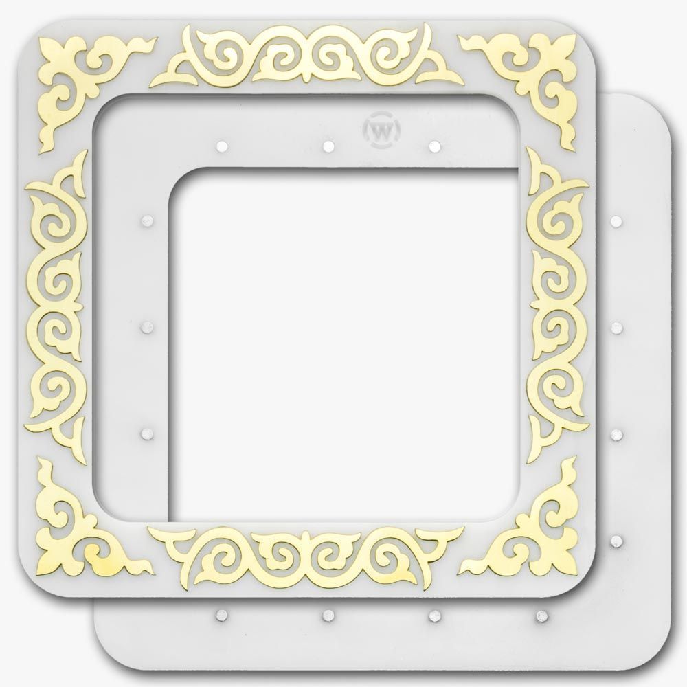 Magnetic Frame Yellow/White - 7.5 x 7.5 - Fits Mill Hill Kit, different perspective #2, zoomed in. Select this picture to zoom back out.