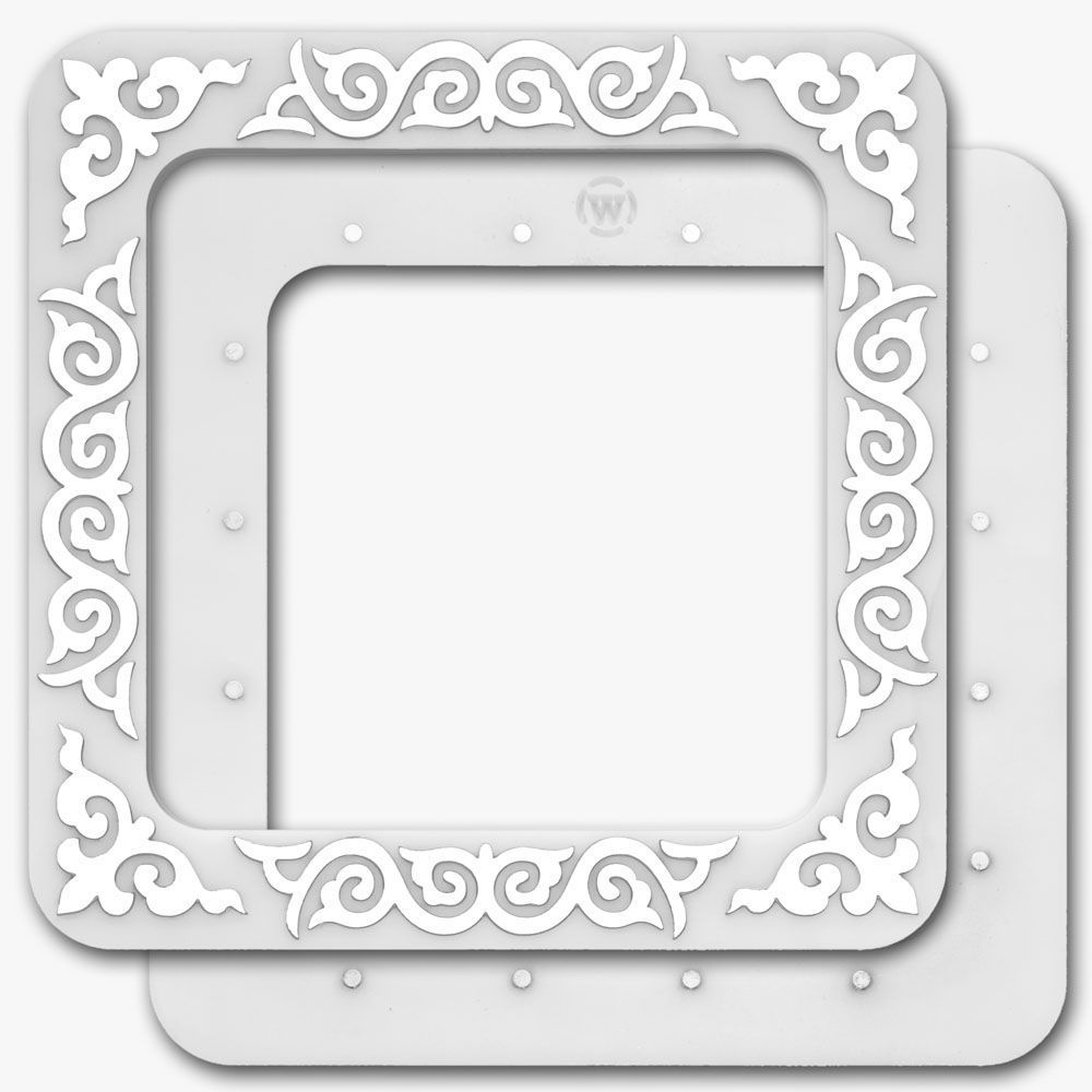 Magnetic Frame White Swirl - 7.5 x 7.5 - Fits Mill Hill Kits, different perspective #2, zoomed in. Select this picture to zoom back out.