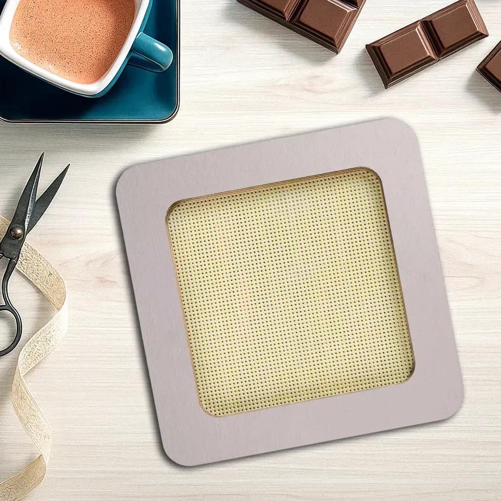 Magnetic Embroidery Frame Taupe - 5.5 x 5.5, zoomed in. Select this picture to zoom back out.