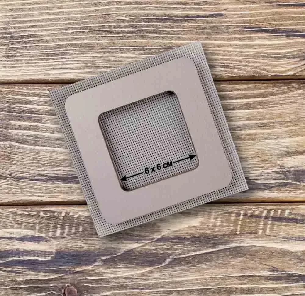 Magnetic Embroidery Frame Taupe - 3.9 x 3.9, different perspective #1, zoomed in. Select this picture to zoom back out.