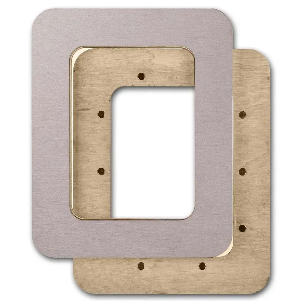 Magnetic Frame Taupe - 4.1 x 5.1 - Fits Mini Mill Hill, different perspective #2, zoomed in. Select this picture to zoom back out.