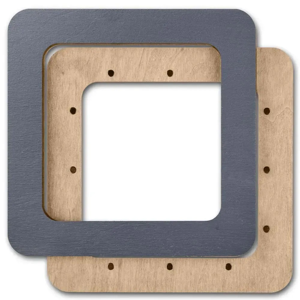 Magnetic Embroidery Frame Grey - 5.5 x 5.5, different perspective #2, zoomed in. Select this picture to zoom back out.