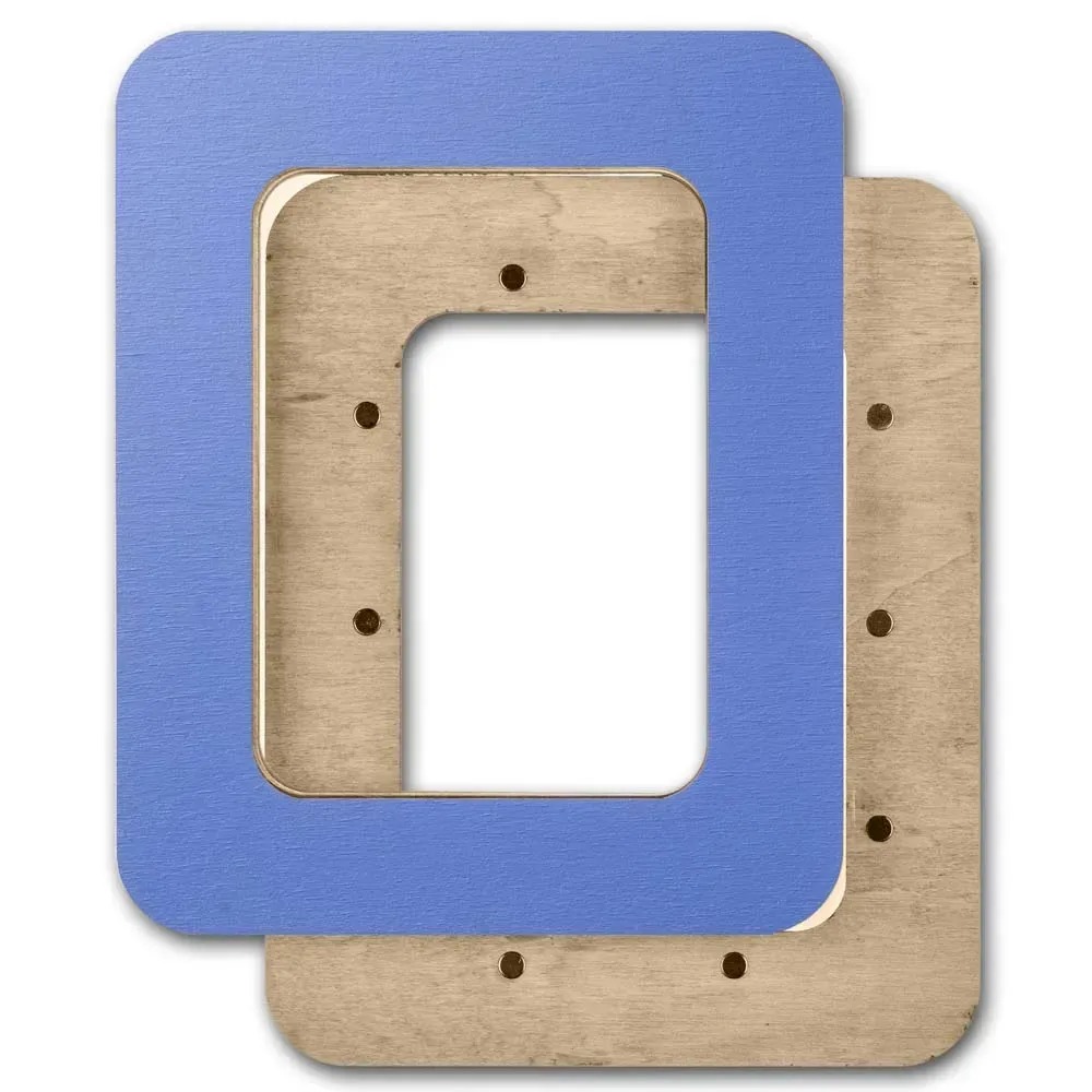 Magnetic Frame Solid Blue - 4.1 x 5.1 - Fits Mini Mill Hill, different perspective #2, zoomed in. Select this picture to zoom back out.