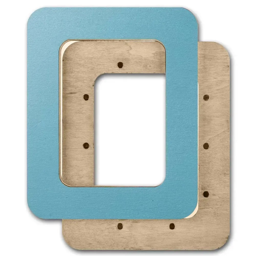 Magnetic Frame Solid Aqua - 4.1 x 5.1 - Fits Mini Mill Hill, different perspective #2, zoomed in. Select this picture to zoom back out.