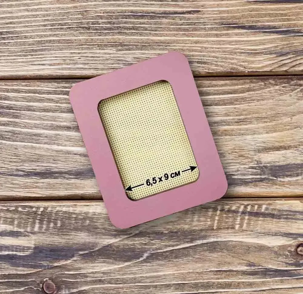Magnetic Frame Solid Pink - 4.1 x 5.1 - Fits Mini Mill Hill, different perspective #1, zoomed in. Select this picture to zoom back out.