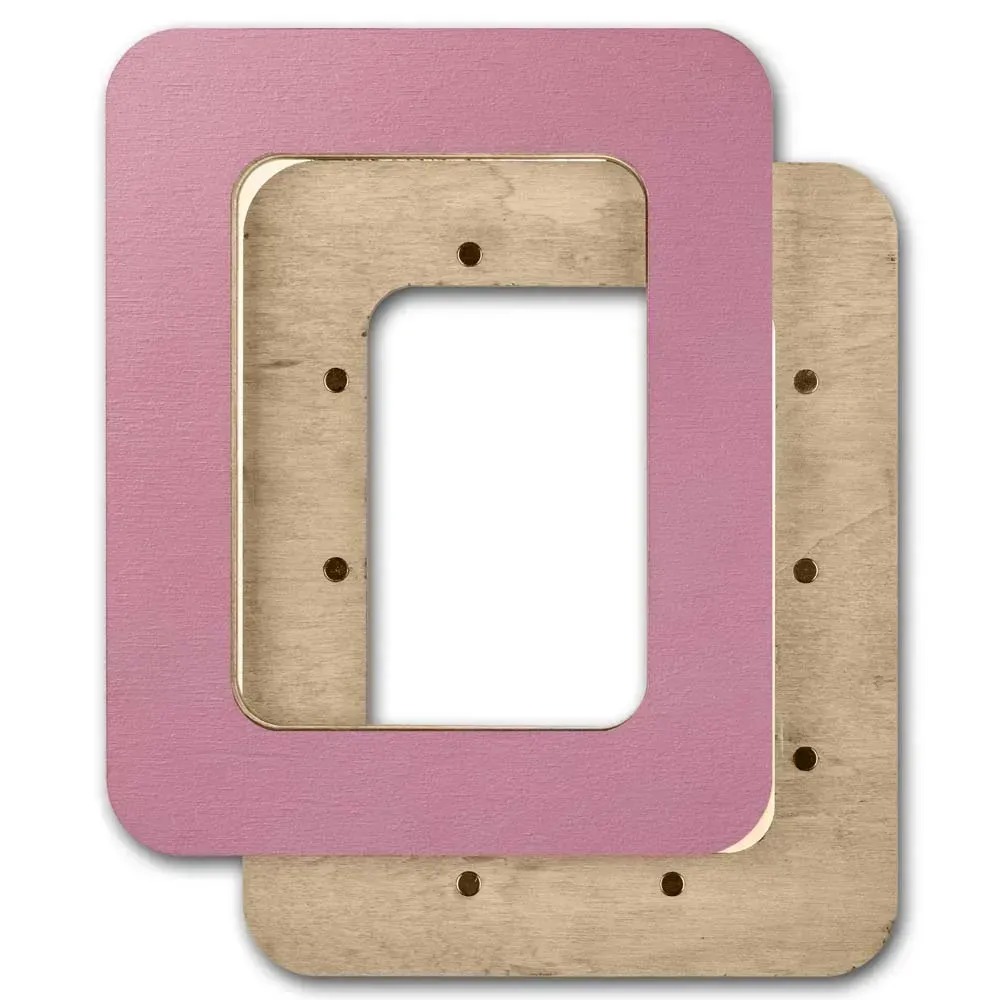 Magnetic Frame Solid Pink - 4.1 x 5.1 - Fits Mini Mill Hill, different perspective #2, zoomed in. Select this picture to zoom back out.
