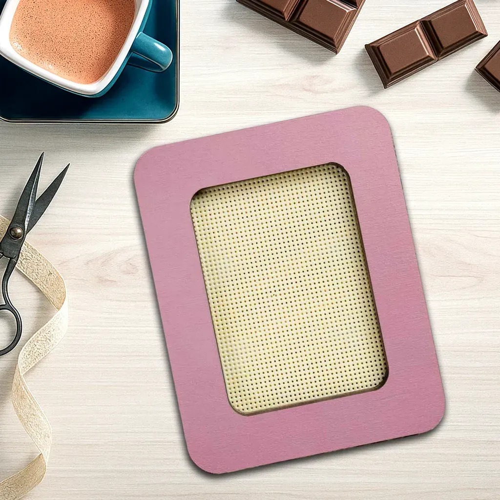 Magnetic Frame Solid Pink - 4.1 x 5.1 - Fits Mini Mill Hill, zoomed in. Select this picture to zoom back out.