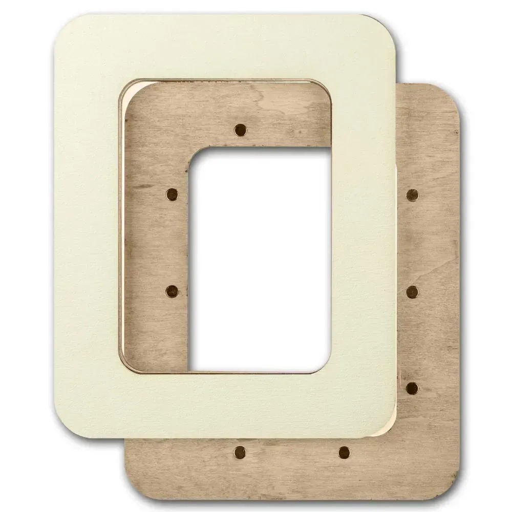 Magnetic Frame Solid Cream - 4.1 x 5.1 - Fits Mini Mill Hill, different perspective #2, zoomed in. Select this picture to zoom back out.