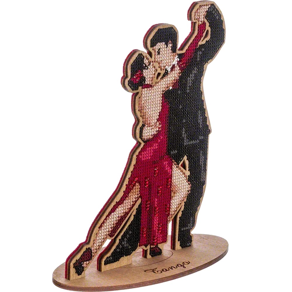 Tango Dancers - Cross Stitch Kit, different perspective #1, zoomed in. Select this picture to zoom back out.