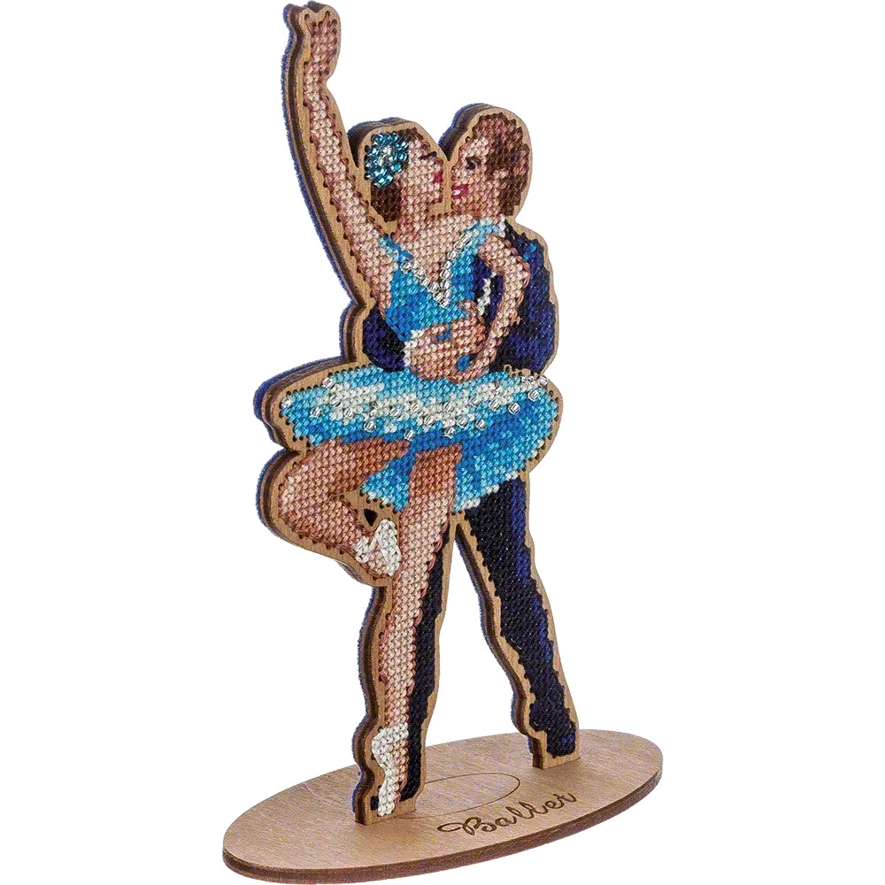 Ballet Dancers - Cross Stitch Kit, different perspective #1, zoomed in. Select this picture to zoom back out.