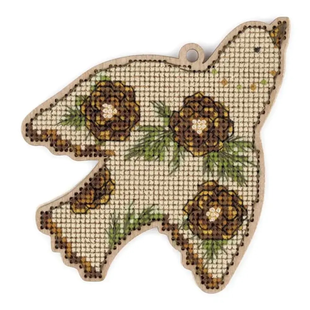Free Bird - Marigold - Cross Stitch Kit, different perspective #1, zoomed in. Select this picture to zoom back out.