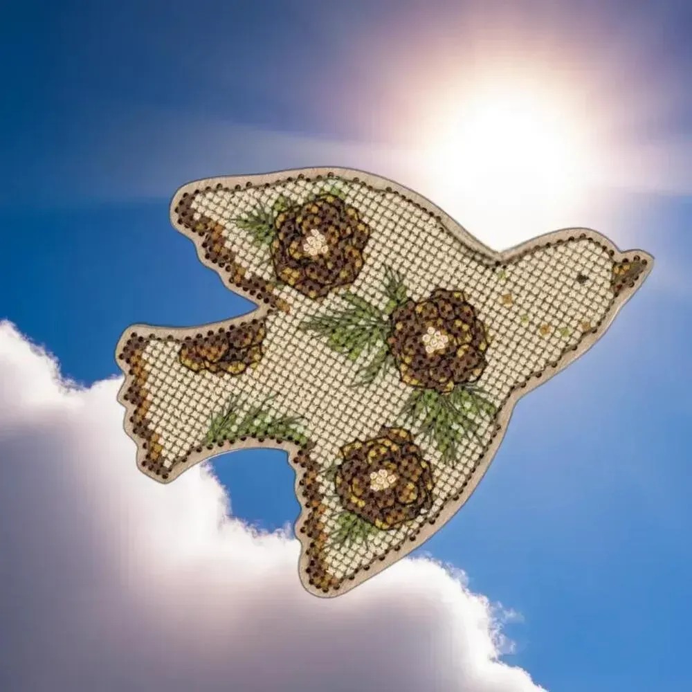 Free Bird - Marigold - Cross Stitch Kit, zoomed in. Select this picture to zoom back out.