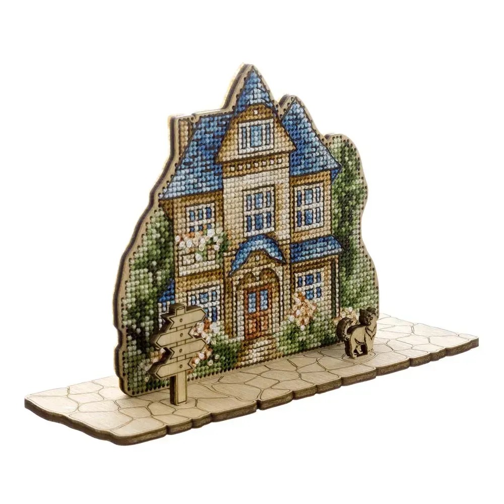 Morning in the Garden - Cross Stitch Kit, different perspective #1, zoomed in. Select this picture to zoom back out.