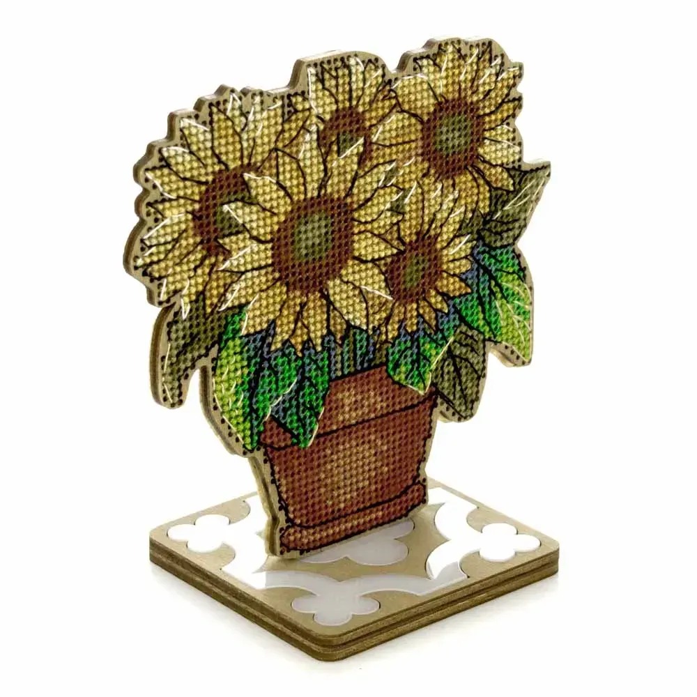 Sunflower - Cross Stitch Kit, different perspective #1, zoomed in. Select this picture to zoom back out.