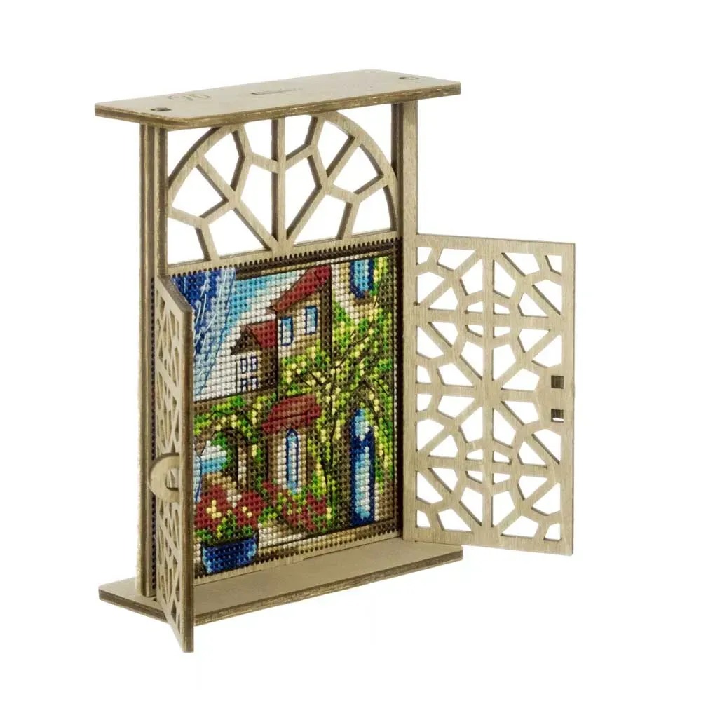 Mediterranean Morning - Cross Stitch Kit, different perspective #1, zoomed in. Select this picture to zoom back out.