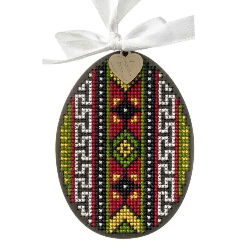 Easter Egg - 105 - Cross Stitch Kit, different perspective #1, zoomed in. Select this picture to zoom back out.
