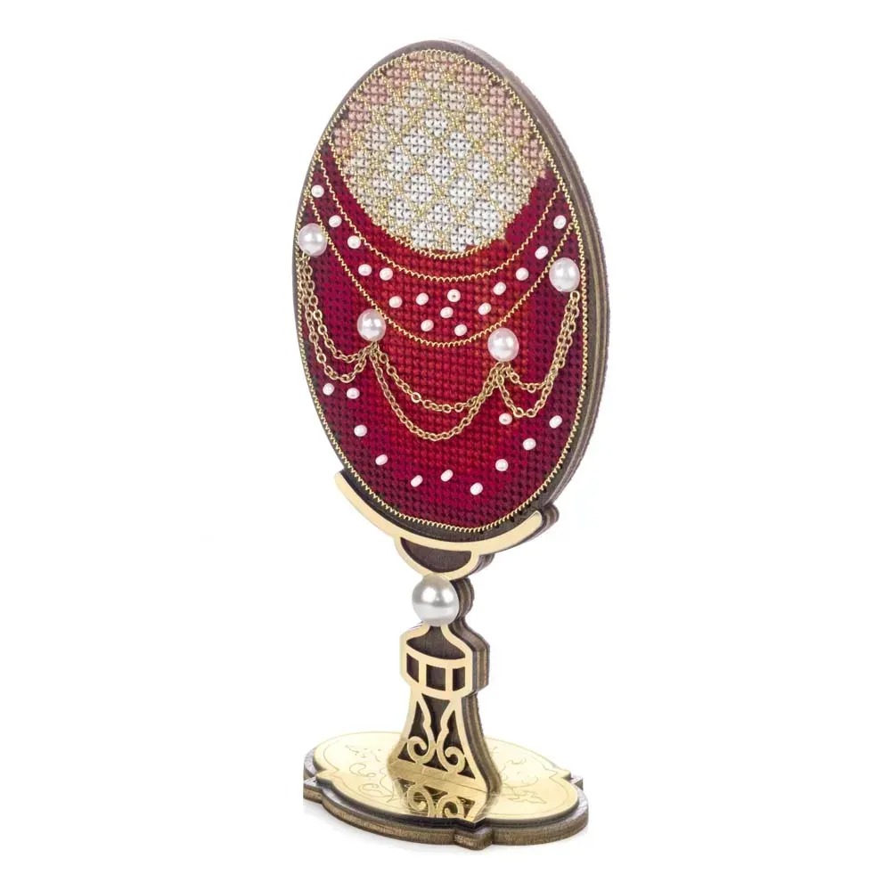 Festive Easter Egg - Cross Stitch Kit, different perspective #1, zoomed in. Select this picture to zoom back out.