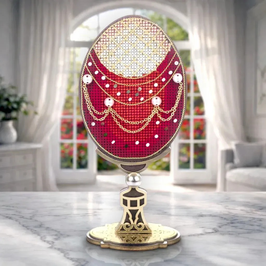Festive Easter Egg - Cross Stitch Kit, zoomed in. Select this picture to zoom back out.
