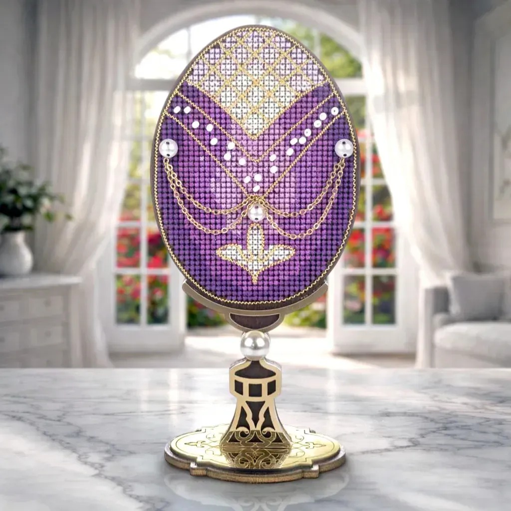 Evening Glow Easter Egg - Cross Stitch Kit, zoomed in. Select this picture to zoom back out.