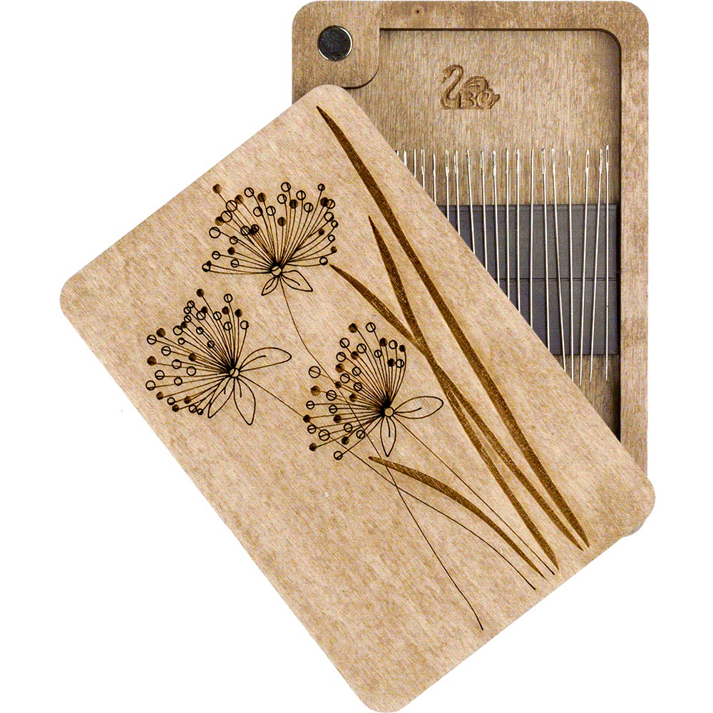 Dandelions - Magnetic Rectangular Needle Case , different perspective #1, zoomed in. Select this picture to zoom back out.