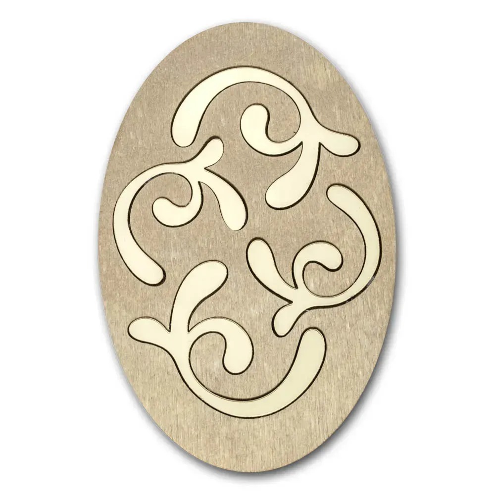 Golden Arabesque - Magnetic Oval Needle Case , different perspective #2, zoomed in. Select this picture to zoom back out.