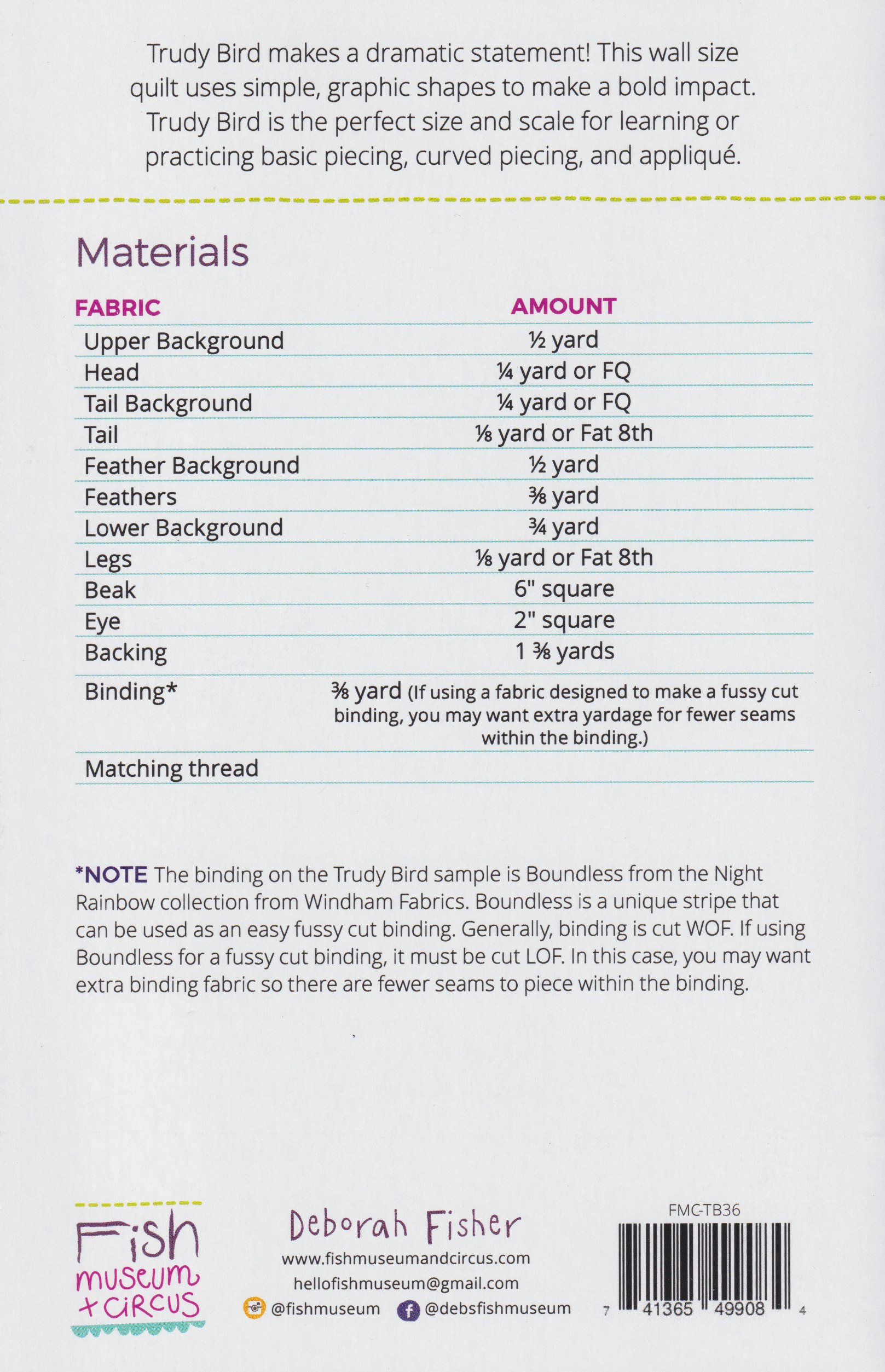 Trudy Bird - Quilt Pattern