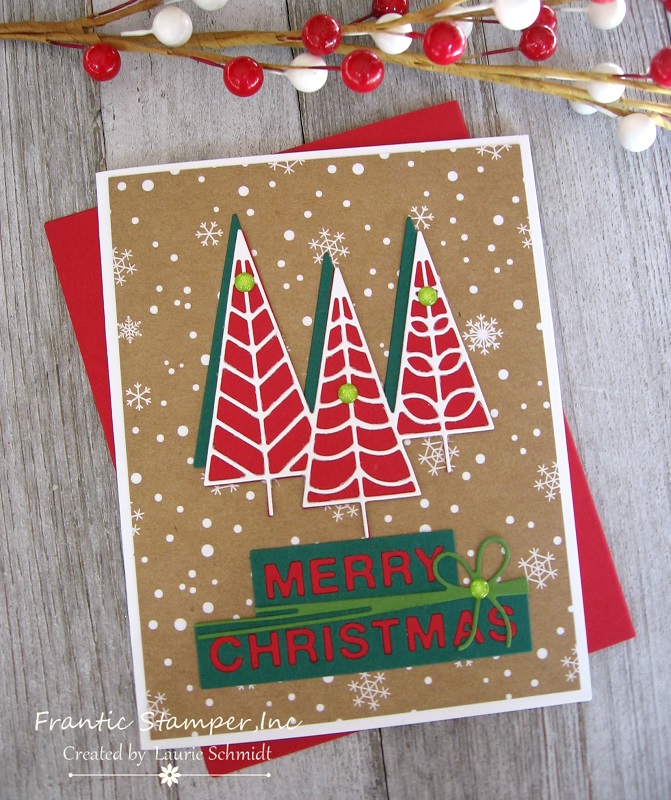 Mod Trees Backdrop - Christmas Frantic Stamper Craft Die