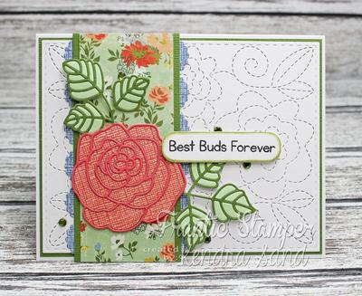 Stitched Rose Swirl Background - Frantic Stamper Craft Die