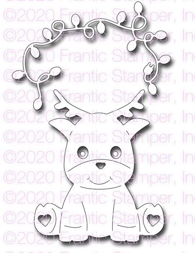 Cute Reindeer and Lights - Christmas Craft Die