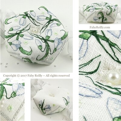 Snowdrop Biscornu - Cross Stitch Pattern