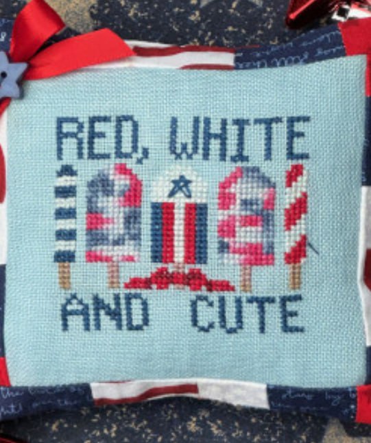 Red White And Cute Sassy Puff - Cross Stitch Pattern