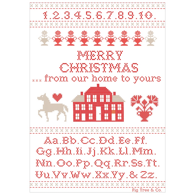 Christmas Stitched Tea Towel