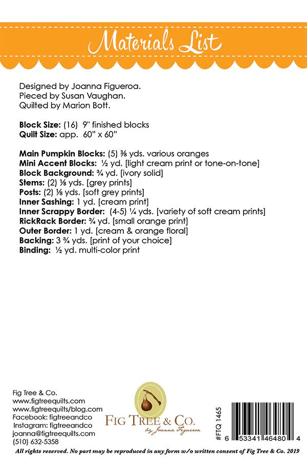 Pumpkins and Cream - Quilt Pattern