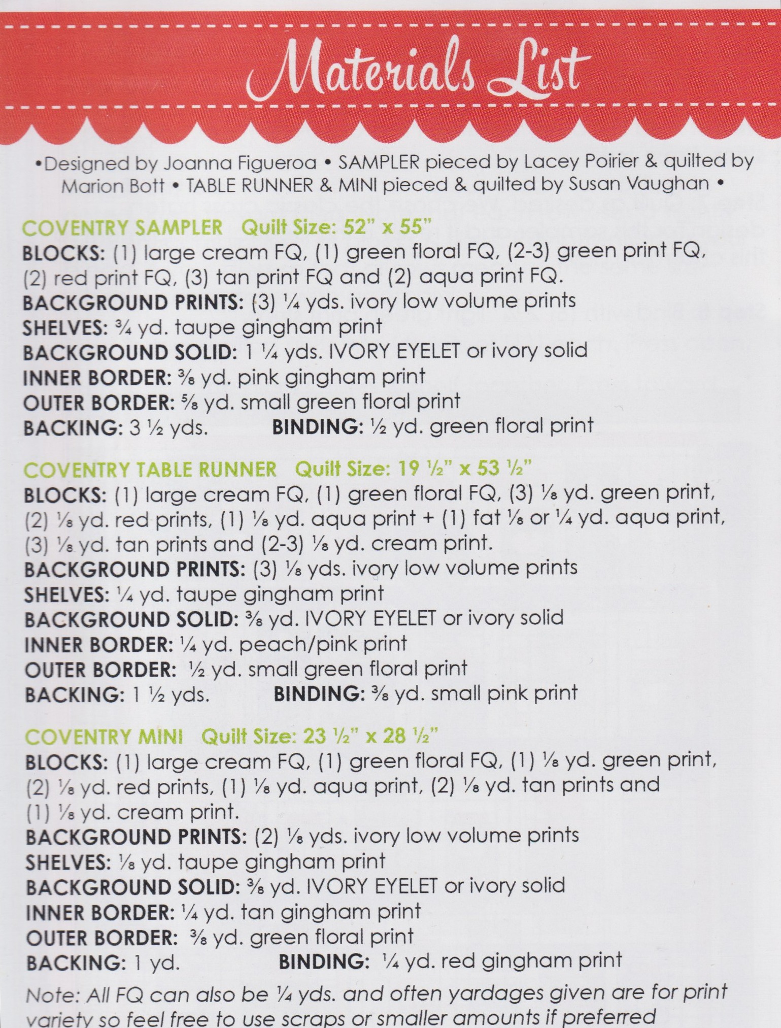 Coventry - Quilt Pattern