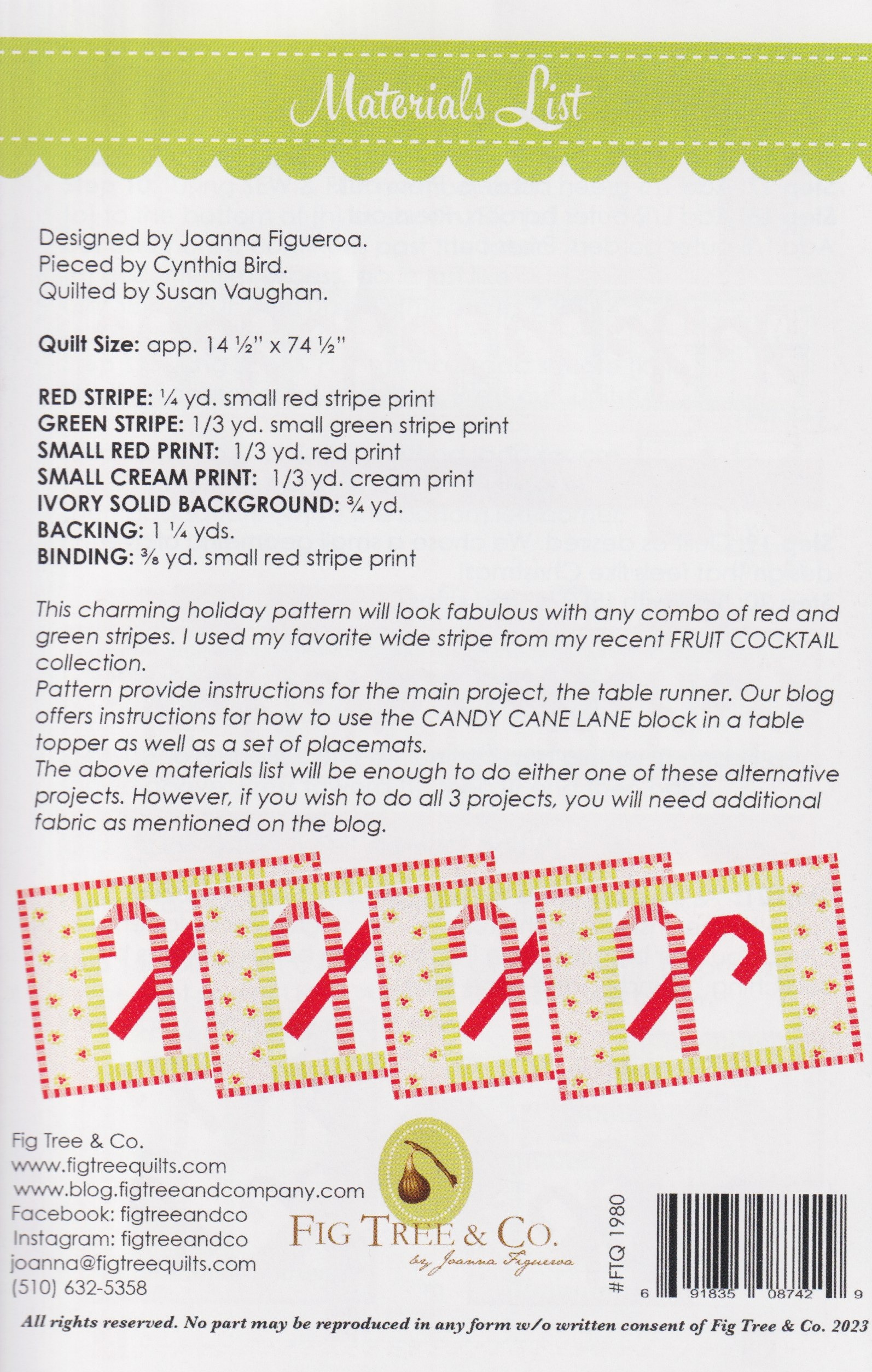 Candy Cane Lane - Christmas Quilt Pattern