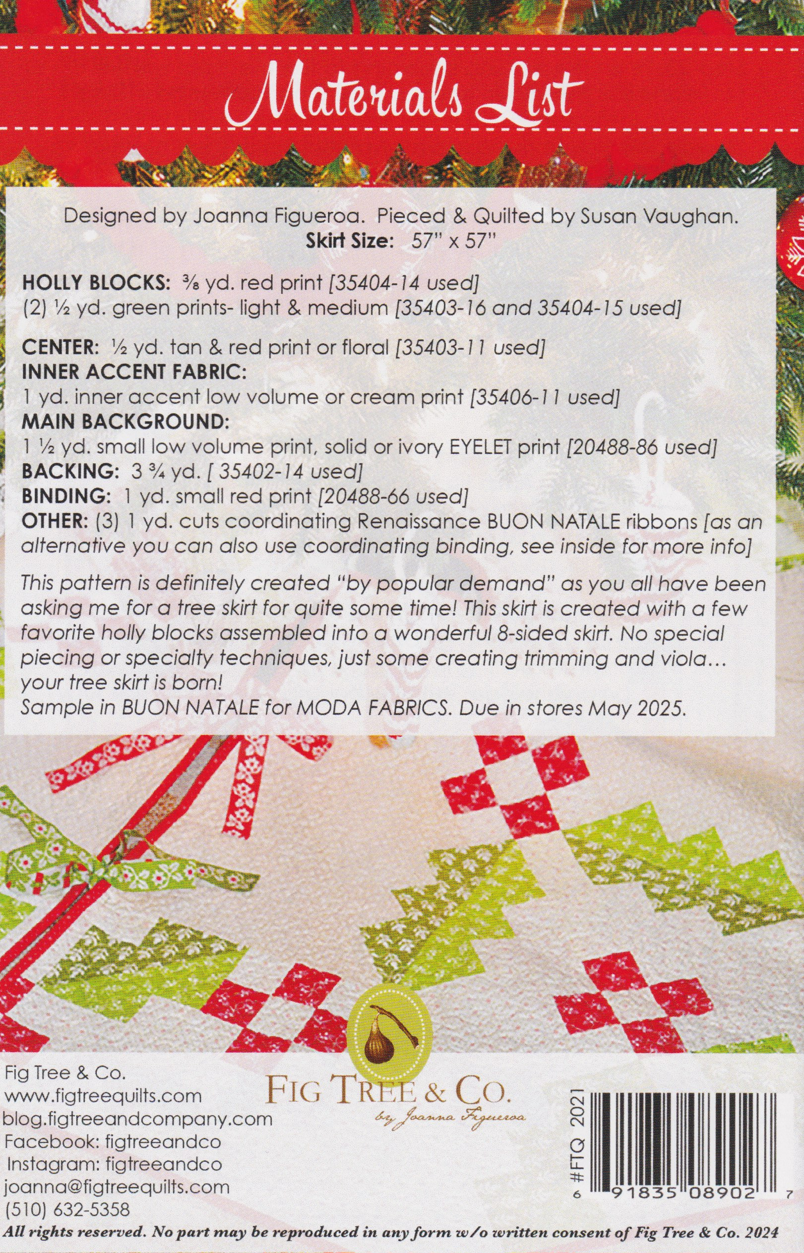 Holly Tree Skirt - Christmas Sewing Pattern