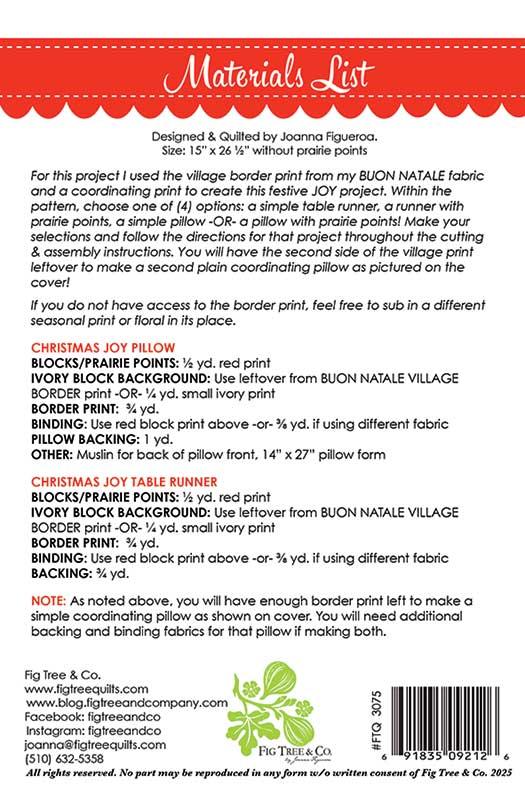 Christmas Joy Pillows - Quilt Pattern