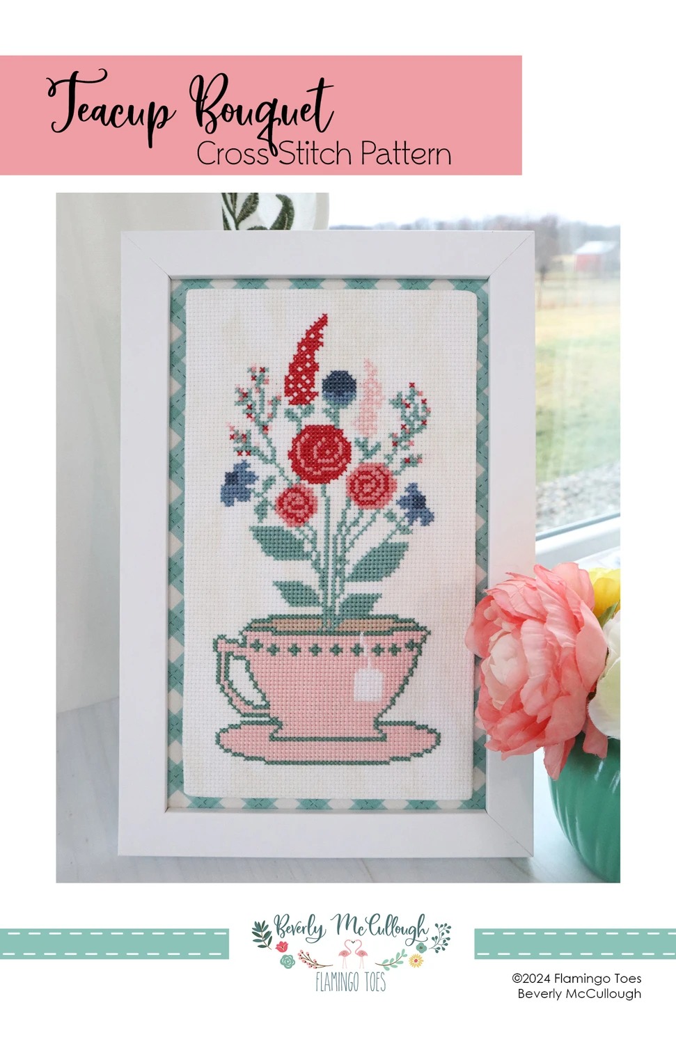 Teacup Bouquet - Cross Stitch Pattern