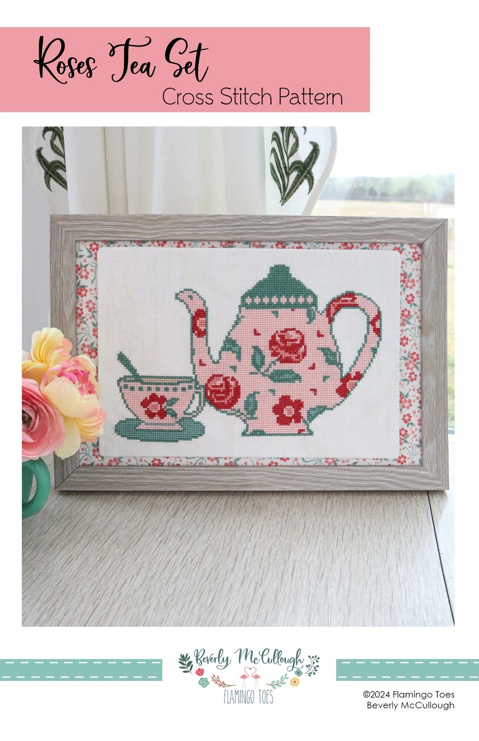 Roses Tea Set - Cross Stitch Pattern