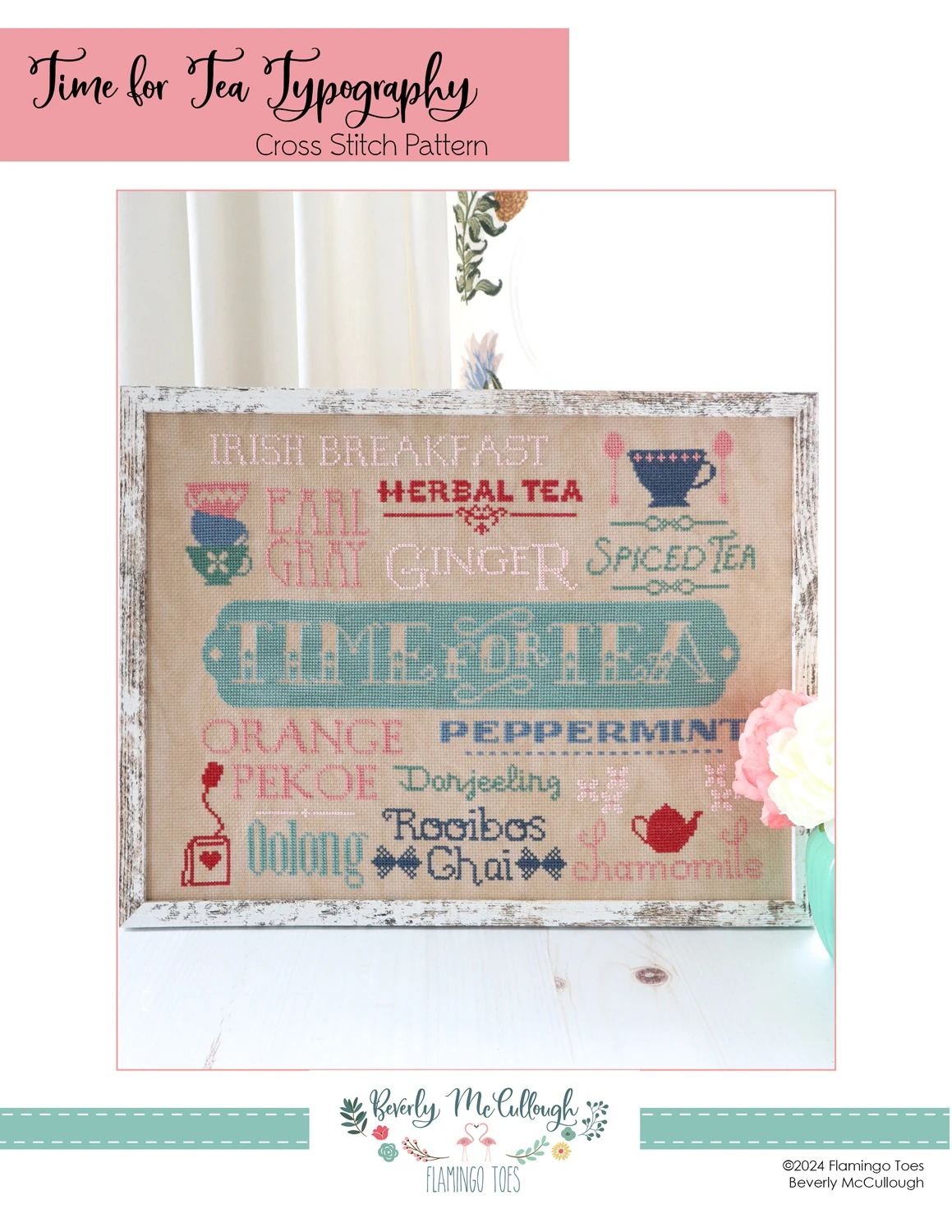 Time for Tea Typograph - Cross Stitch Pattern